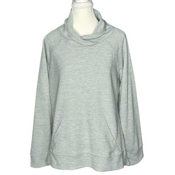 L.L. Bean Tops - L.L.Bean Womens Gray Shawl Neck Pullover Athletic Sweatshirt‎ Size Medium